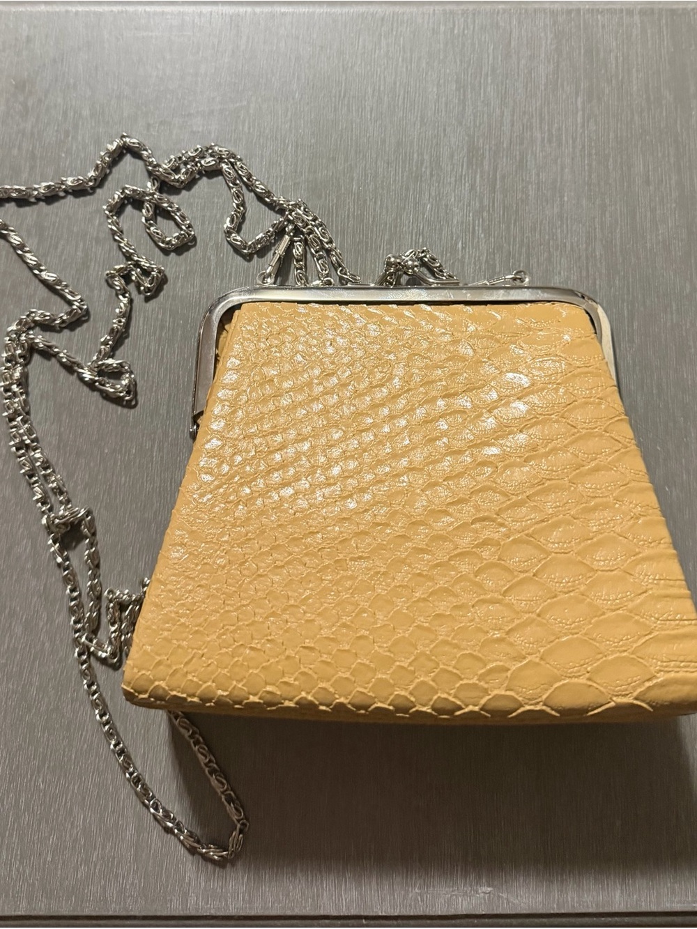 Bijoux Terner Yellow Textured Frame Crossbody Clutch
